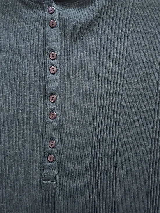 St. John's Bay Navy Ribbed Henley Shirt - Picture 3 of 4